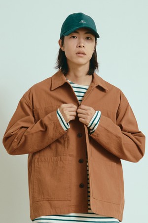 [KAPPY DESIGN] COVERALL CANVAS JACKET (BRICK)