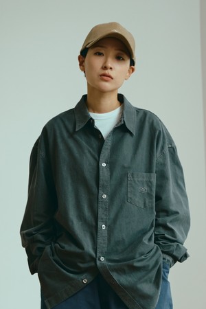 [KAPPY DESIGN] PIGMENT OXFORD SHIRTS (DARK GRAY)