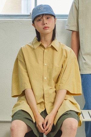 [KAPPY DESIGN] RELAXED COTTON HALF SHIRT (BUTTER)