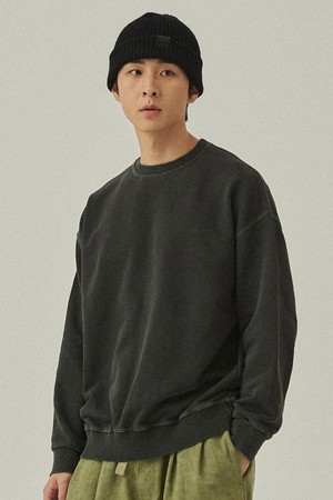 [KAPPY DESIGN] PIGMENT SWEAT SHIRT (DARK GRAY)