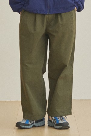 [KAPPY DESIGN] TWO TUCK WIDE PANTS (KHAKI)