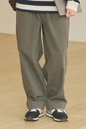 [KAPPY DESIGN] ONE TUCK WIDE FATIGUE PANTS (KHAKI)