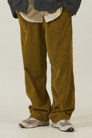 [KAPPY DESIGN] ONE TUCK FATIGUE CORDUROY PANTS (OLIVE)