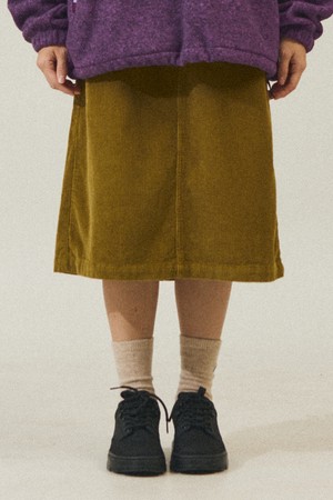 [KAPPY DESIGN] CORDUROY FATIGUE SKIRT (OLIVE)