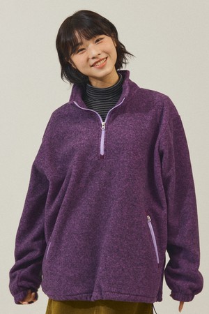 [KAPPY DESIGN] MELANGE FLEECE ANORAK (PURPLE)