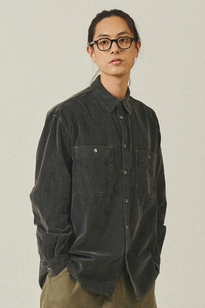 [KAPPY DESIGN] PIGMENT CORDUROY SHIRT (DARK GRAY)