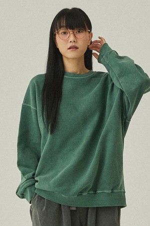 [KAPPY DESIGN] PIGMENT SWEAT SHIRT (DEEP GREEN)