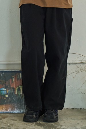 [KAPPY DESIGN] TWO TUCK WIDE KATION PANTS (BLACK)