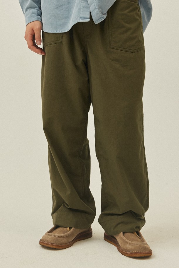 KAPPY DESIGN - 캐주얼팬츠 - [KAPPY DESIGN] ONE TUCK FATIGUE PADDING PANTS (KHAKI)