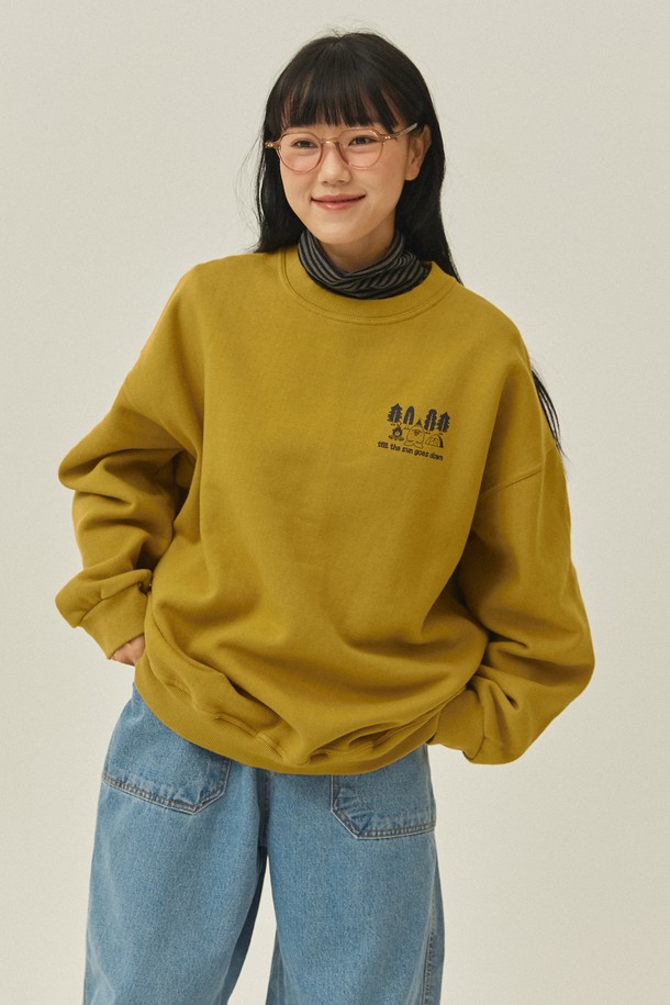 KAPPY DESIGN - 긴팔티셔츠 - [KAPPY DESIGN] YETI FLUFF SWEAT SHIRT  (TORU FUKUDA EDITION) MUSTARD