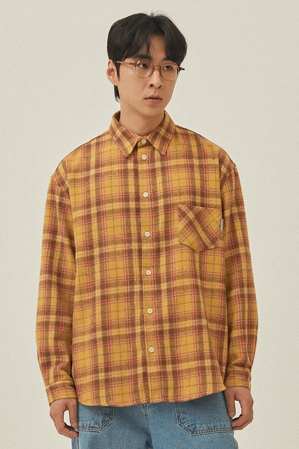 KAPPY DESIGN - 캐주얼셔츠 - [KAPPY DESIGN] COUNTRY CHECK SHIRT (YELLOW)