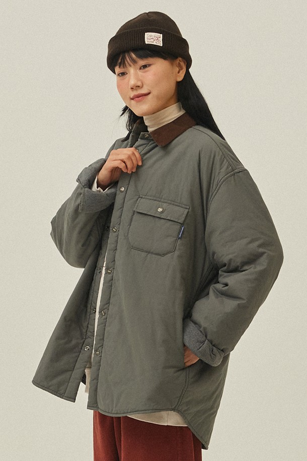 KAPPY DESIGN - 블루종/점퍼 - [KAPPY DESIGN] PADDING SHIRT JACKET (DEEP LAKE)