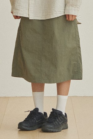 [KAPPY DESIGN] NYLON STRING SKIRT (KHAKI)