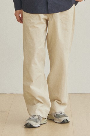 [KAPPY DESIGN] ONE TUCK WIDE FATIGUE PANTS (CREAM)