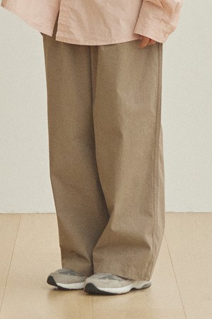 [KAPPY DESIGN] TWO TUCK WIDE CN PANTS (BEIGE)