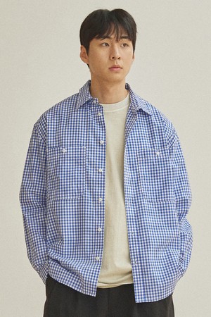 [KAPPY DESIGN] GINGHAM CHECK SHIRT (BLUE)