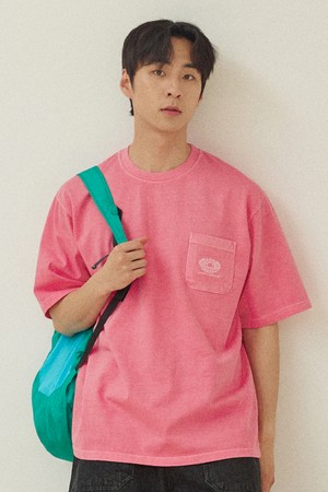 [KAPPY DESIGN] PIGMENT POCKET HALF T-SHIRT (PINK)