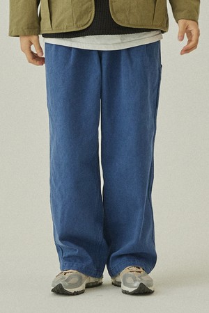 [KAPPY DESIGN] TWO TUCK WIDE KATION PANTS (BLUE)