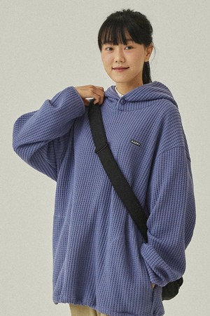 [KAPPY DESIGN] WAFFLE BUTTON HOODIE (BLUEBERRY)