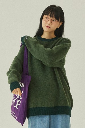 [KAPPY DESIGN] RINGER ROUND WOOL KNIT (GREEN)