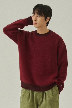 [KAPPY DESIGN] RINGER ROUND WOOL KNIT (RED)