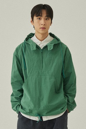 [KAPPY DESIGN] BUTTON HOODIE ANORAK (GREEN)