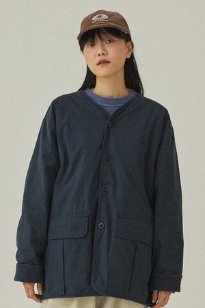 [KAPPY DESIGN] REVERSIBLE UTILITY ROUND JACKET (NAVY)