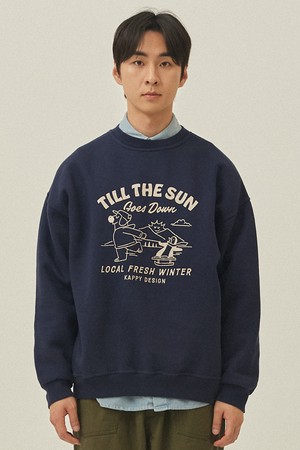 [KAPPY DESIGN] KAPPY BEAR FLUFF SWEAT SHIRT (NAVY)