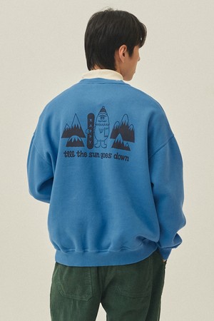 [KAPPY DESIGN] YETI FLUFF SWEAT SHIRT  (TORU FUKUDA EDITION) BLUE