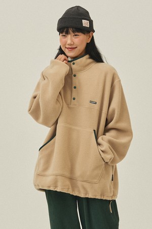 [KAPPY DESIGN] FLEECE BUTTON ANORAK (BEIGE)