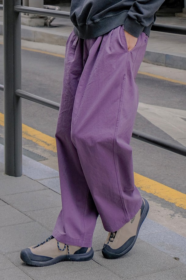 KAPPY DESIGN - 캐주얼팬츠 - [KAPPY DESIGN] TWO TUCK WIDE PANTS (PURPLE)