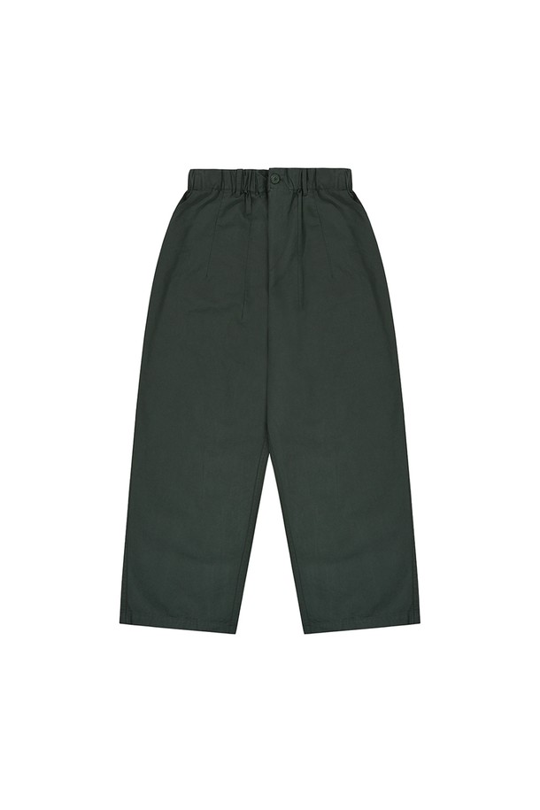 KAPPY DESIGN - 캐주얼팬츠 - [KAPPY DESIGN] PINTUCK WIDE CHINO PANTS (DARK GREEN)