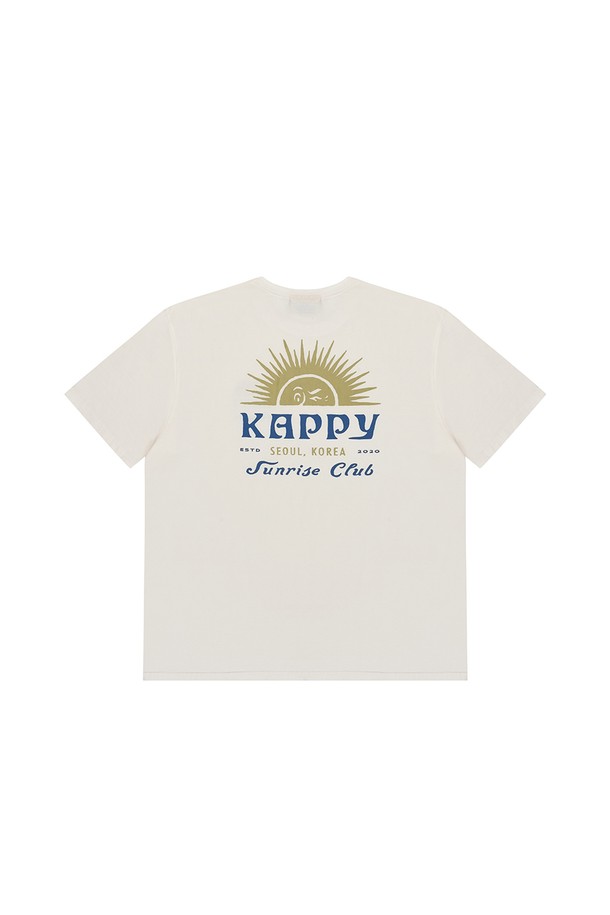 KAPPY DESIGN - 반소매 티셔츠 - [KAPPY DESIGN] SUNNY WINK HALF T-SHIRT (WHITE)