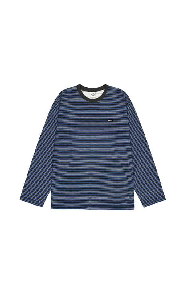 KAPPY DESIGN - 긴소매 티셔츠 - [KAPPY DESIGN] INDIGO STRIPE LONG SLEEVE (BLUE)