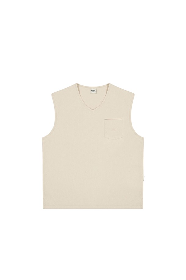 KAPPY DESIGN - 베스트 - [KAPPY DESIGN] WOVEN COTTON VEST (CREAM)