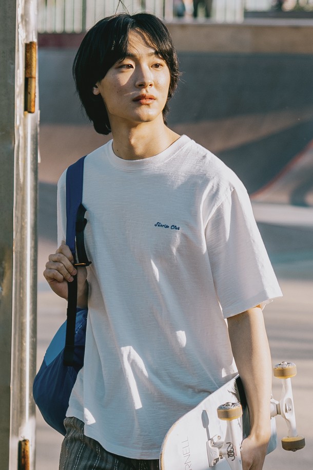KAPPY DESIGN - 반팔티셔츠 - [KAPPY DESIGN]  SLUB COTTON HALF T-SHIRT (WHITE)