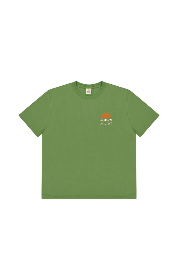 KAPPY DESIGN - 반소매 티셔츠 - [KAPPY DESIGN] SUNNY WINK HALF T-SHIRT (GREEN)