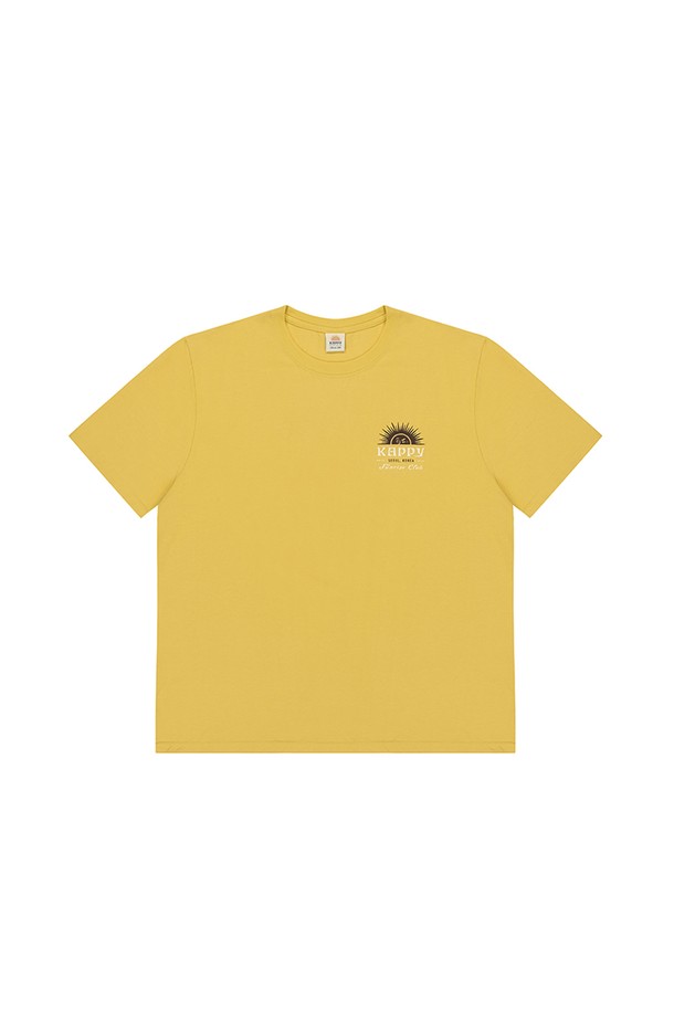 KAPPY DESIGN - 반소매 티셔츠 - [KAPPY DESIGN] SUNNY WINK HALF T-SHIRT (YELLOW)