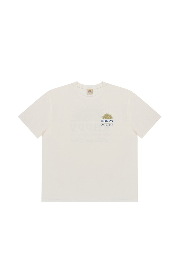 KAPPY DESIGN - 반소매 티셔츠 - [KAPPY DESIGN] SUNNY WINK HALF T-SHIRT (WHITE)