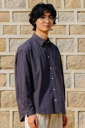 [KAPPY DESIGN] RELAXED OXFORD SHIRT (CHARCOAL)