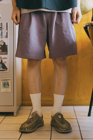[KAPPY DESIGN] TWO TUCK WIDE HALF PANTS (PURPLE)