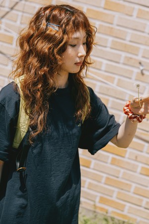 [KAPPY DESIGN]  SLUB COTTON HALF T-SHIRT (NAVY)