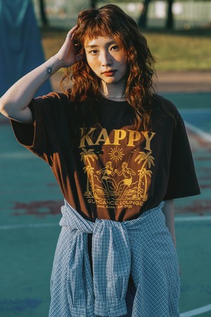 [KAPPY DESIGN] SUNDANCE LOUNGE HALF T-SHIRT (BROWN)