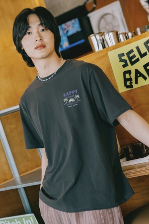 [KAPPY DESIGN] PALM COAST HALF T-SHIRT (CHARCOAL)