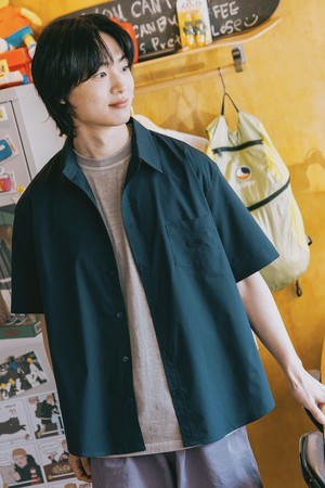 [KAPPY DESIGN] RELAXED SPAN HALF SHIRT (NAVY)