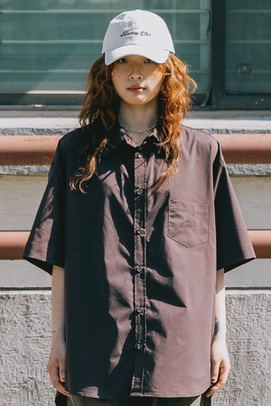[KAPPY DESIGN] RELAXED SPAN HALF SHIRT (BROWN)