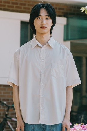 [KAPPY DESIGN] RELAXED SPAN HALF SHIRT (LIGHT BEIGE)