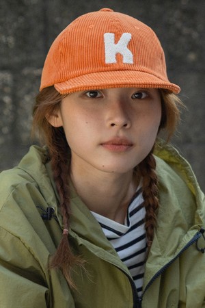 [KAPPY DESIGN] CORDUROY LOGO CAP (ORANGE)