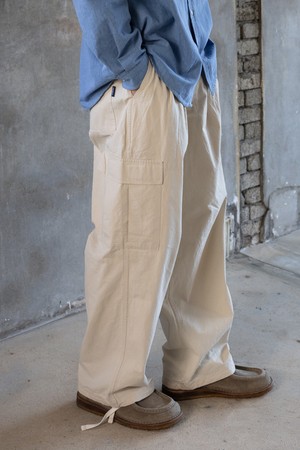 [KAPPY DESIGN] BIO COTTON CARGO PANTS (CREAM)