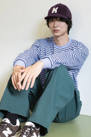 [KAPPY DESIGN] PIGMENT STRIPE LONG SLEEVE (BLUE)